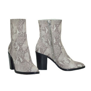 B5 NEW DOLCE VITA Samie Snake Print Leather Ankle-High Block Heel Bootie Sz 9.5